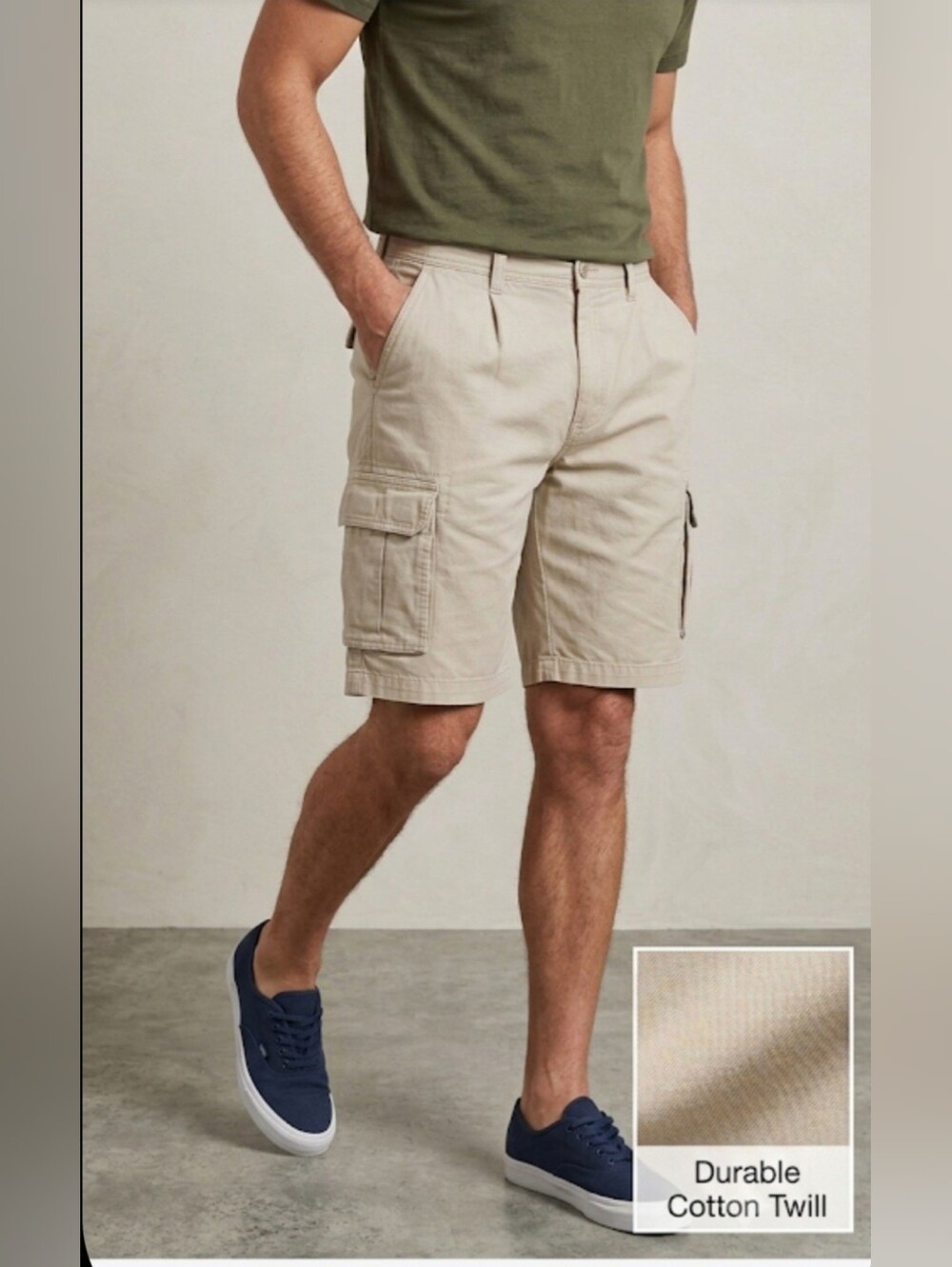 Cherokee Men's Cargo Shorts in Light Tan